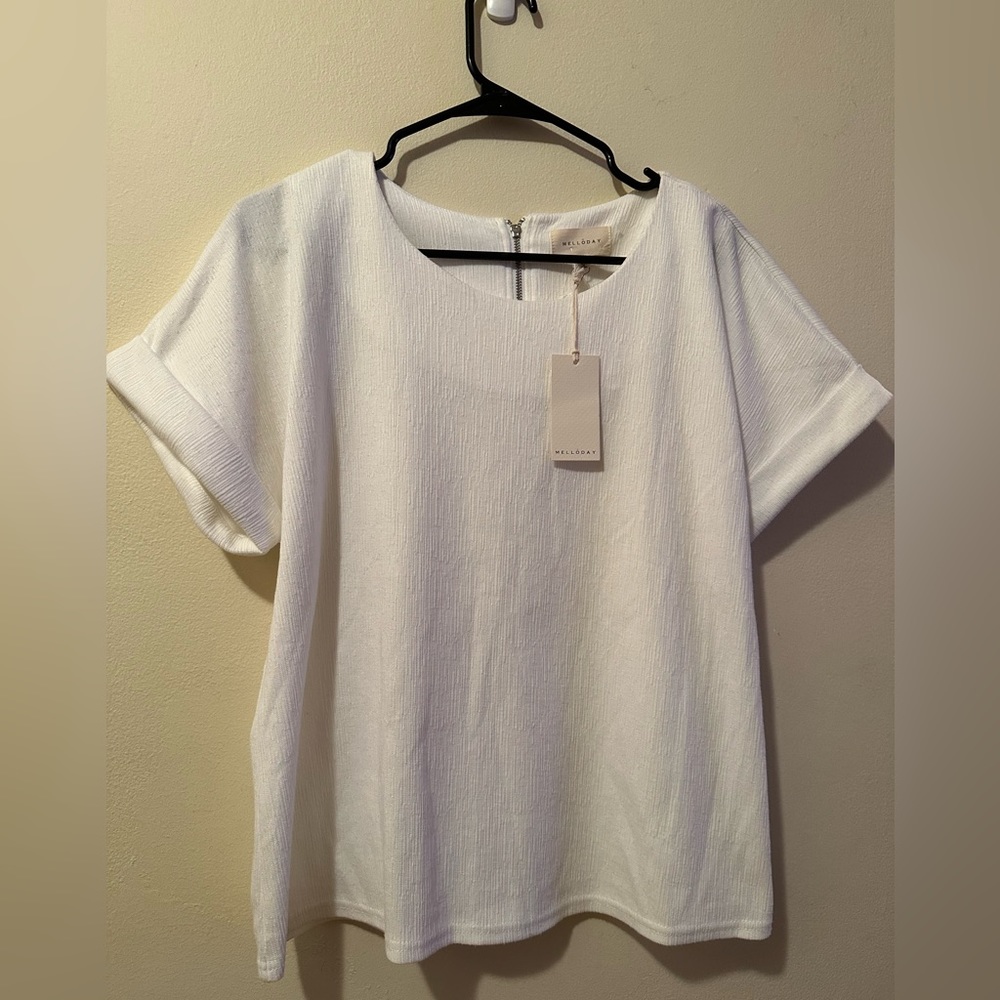 Textured White dressy top size small